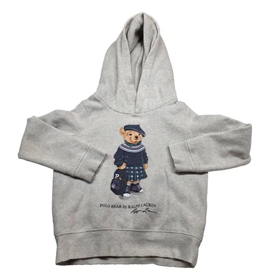 Polo Ralph Lauren Bear Hoodie Girl Size 5 Stain Read - Image 1 of 4
