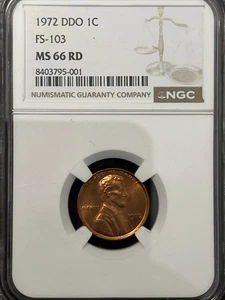 1972 DDO 1C FS-103  Lincoln Double Die Obverse DDO NGC MS66 RD Coin - Picture 1 of 4