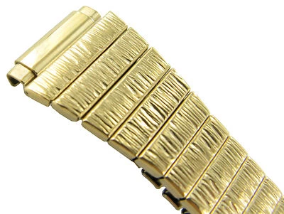10-13mm T&C Tapered Gold Tone Stainless Twist-O-Flex Watch Band Ladies 520569 - Image 1 of 2