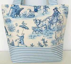  CIRCUS TOILE RETRO PRINT DIAPER BAG BABY BOY OLD WORLD PRINT FABRIC DIAPER BAG - Picture 1 of 3