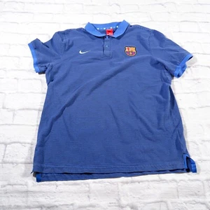 Nike FC Barcelona Blue Striped Short Sleeve Mens Polo shirt XL - Picture 1 of 10