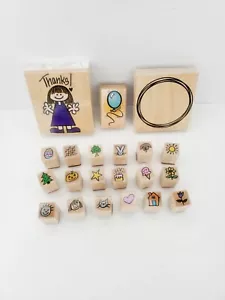 21~Mounted Wood & Rubber Stamps VTG Hero Arts 1996, 1999, 2015 New & Used - Picture 1 of 6