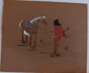 JONNY HAWK JOHNSON SCOTT ORIGINAL GEMÄLDE SEMINOLE/CREEK "I Don't Know..." - Bild 1 von 5