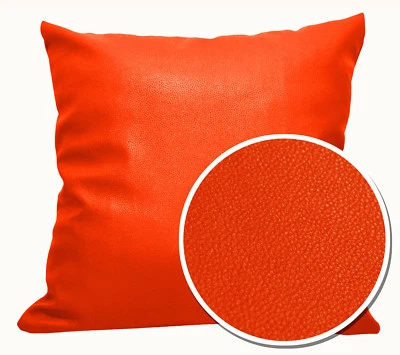 Pb316a Bright Orange Faux Leather Skin PU Cushion Cover/Pillow Case *Custom Size - Image 1 of 4