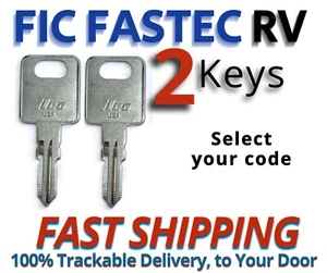 Fastec FIC Keys RV Motorhome Camper Replacement Key cut to your code HF301-HF351 - Foto 1 di 2