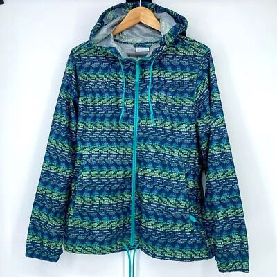Chaqueta cortavientos Columbia para mujer con patrón geométrico manga larga mediana Foto 1 de 4