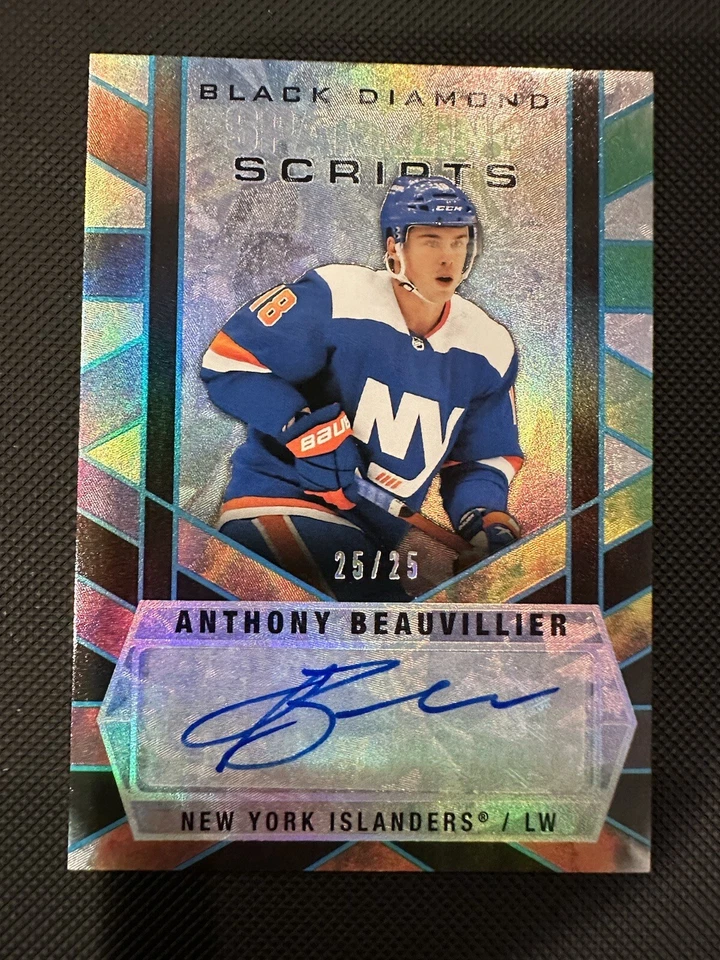 Anthony Beauvillier 2022 Black Diamond Sparkling AUTOGRAPHScripts /25  #SC-AB - Image 1 of 2