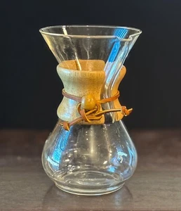 Chemex Coffee Maker 6 c Filter Drip Pourover Glass Wooden Collar Classic Series - Picture 1 of 2