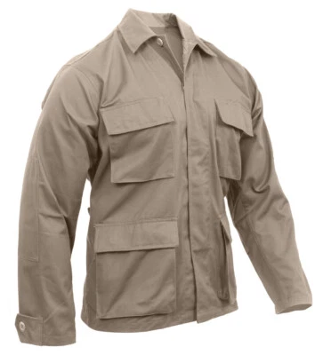 Rothco Poly/Cotton Twill Solid BDU Shirt - Khaki - Image 1 of 2