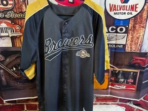 Milwaukee Brewers Dynasty Series Mens Button Down Stitched Jersey Size XL 46/48 - Picture 1 of 5