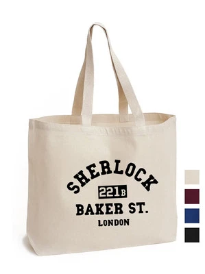 Sherlock holmes 221B baker street Cotton Tote ECO canvas book gift fan art Bag