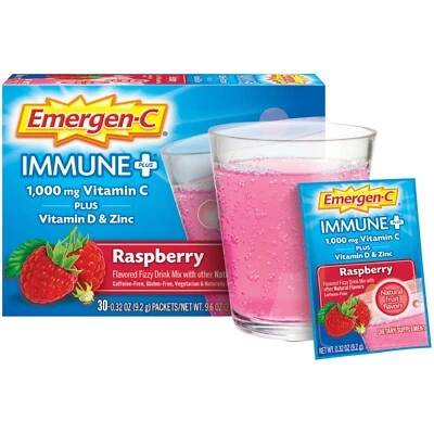 Emergen-C Immune Plus RASPBERRY Vit C+vit D & Zinc - Image 1 of 3