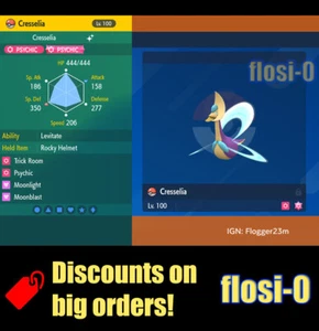 6IV Shiny Cresselia Pokemon Scarlet and Violet - Picture 1 of 1