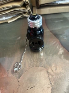 Two Outlet w/ Pull Chain Socket Adapter 660 Watt, 125 Volt. - Picture 1 of 3