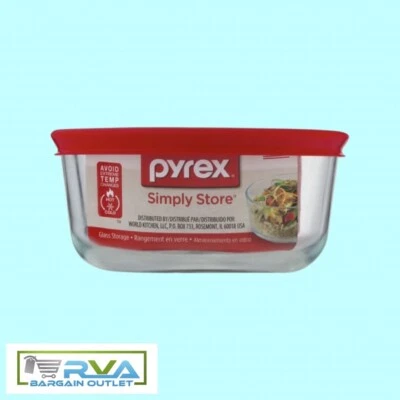 Tigela de armazenamento de vidro redonda Pyrex 2 xícaras com tampa - Imagem 1 de 2