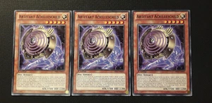 Yu-Gi-Oh! 3x Artefakt Achilleschild, PRIO-DE015, Common, 1. Auflage, Deutsch, NM - Bild 1 von 8