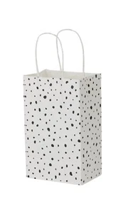 SSWBasics Small - White Modern Dot Paper Shopping Bags - Case of 100 - Picture 1 of 1