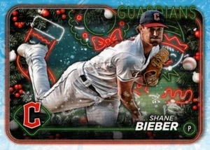 2024 Topps Holiday #H79 - Shane Bieber - Cleveland Guardians 24-401 - Picture 1 of 2