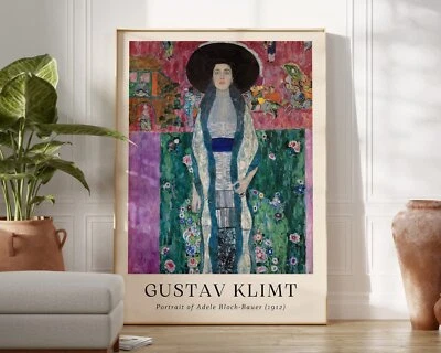 Gustav Klimt Print Portrait Of Adele Bloch Bauer 1912 Gustav Klimt Poster Klimt - Image 1 of 2