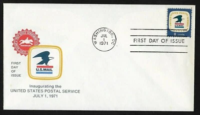 #1396 8c  USPS Emblem- USPS FDC Washington, DC - Image 1 of 2