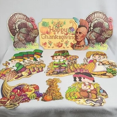 Lote De Colección Dennison Eureka Beistle Acción de Gracias Otoño Troquelado Decoraciones Recortadas Foto 1 de 4