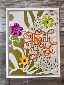 Handmade Thank You Card Lot Set Of 6 Notecard With Envelopes Teacher Baby Shower - Picture 1 of 10