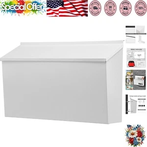 Elegant Large Capacity Mailbox in White - Wall-Mount Galvanized Steel Design - Picture 1 of 10