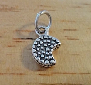 Sterling Silver 3D 10mm Great for Scout Reward Cookie with a missing bite Charm - Picture 1 of 4