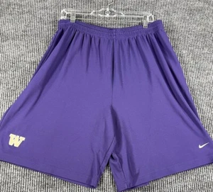 Washington Huskies Nike Team Mens Shorts 2XL XXL Purple Athletic No Drawstring - Picture 1 of 13