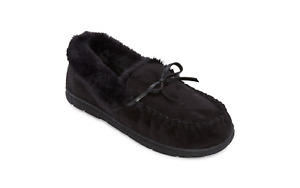 St. John's Bay Traditional Women's Moccasin Black Slippers X-Large
