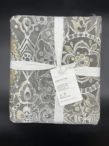 POTTERY BARN JACQUELYN KING / CAL KING DUVET W/ 2 EURO SHAMS NEW W TAGS GRAY - Picture 1 of 6