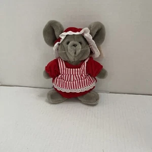 Muñeco de peluche vintage Dakin Mrs. Santa Mouse Navidad 1986 - Imagen 1 de 6