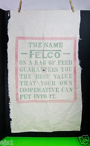 Panel of Felco Feed Sack/ Cut & Washed for Sewing - Picture 1 of 3
