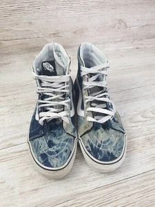 Scarpa da skate VANS donna Sk8-Hi denim blu bianco taglia 6,5 UK/40 EUR - Foto 1 di 22