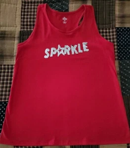 "Celebrate" Brand ~ SPARKLE ~ Red Cotton Tank Top ~ Girl's Size XXLarge (18) - Picture 1 of 5