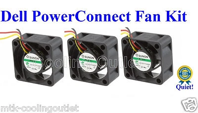 Quiet! Dell PowerConnect 6224 6224F Fan Kit, 3x New Fans, Plug-and-Play - Image 1 of 4