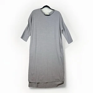 Piper & Scoot Dress Medium Shift Gray Cotton Boho Lagenlook Quality - Picture 1 of 7