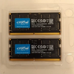 Crucial SDR SDRAM 64GB (2X32GB) (DDR5) 4800 MHz Memory (CT32G48C40S50) - Picture 1 of 4