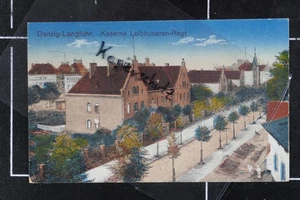 AK Danzig Langfuhr Gdansk Pommern 1923 Stadtpost 5 + 5 Pf.  Kaserne Leibhusaren - Bild 1 von 2