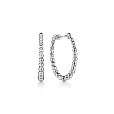 Sterling Silver Beaded Hoop Earrings - Image 1 of 2