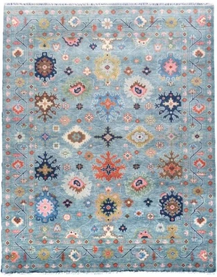 Antique Grey Rug Indo Oushak HandKnotted wool Rug Home decor Rug living area rug - Image 1 of 4