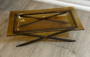 posacenere vintage in vetro lucite anni 70 vichingo bon chef resina umbra - Foto 1 di 11