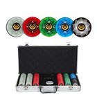 MRC POKER 300PCS 10G LAUREL CROWN CERAMIC POKER CHIPS SET ALUMINUM CASE