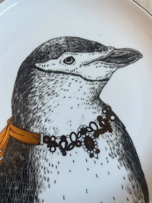 West Elm Rachel Kozlowski Dapper Animals Penguin Plate 8.5" Bird - Image 1 of 3