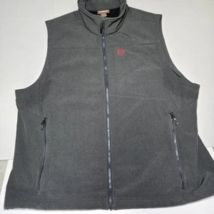 Ariat Logo 2.0 Patriot American Flag Charcoal Softshell Fleece Lined Vest Sz 2XL - Picture 1 of 10