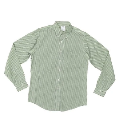Brooks Brothers Men's Green Cotton Dress Shirt 15.5 -36 Regent Plaid Long Sleeve - Image 1 of 4