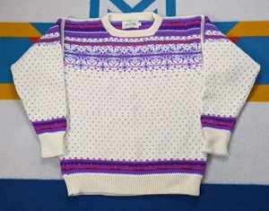 Stowe Wollpullover Nordic Weihnachten Ski Schneeflocke Hergestellt in den USA Vintage Large - Bild 1 von 5