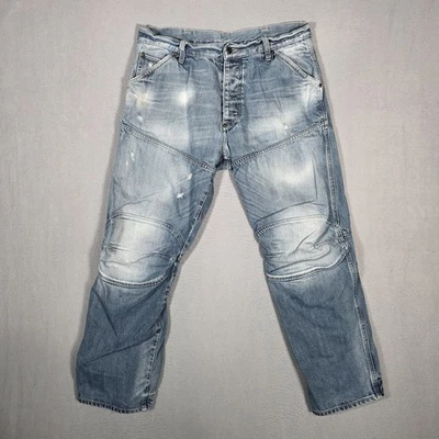 G Star Raw Jeans Men 36x30 Blue 5620 3D Loose Double Knee Distressed Denim - Image 1 of 4