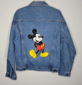 Vintage 90s Mickey Mouse Embroidered Denim Jacket Size S - Picture 1 of 6
