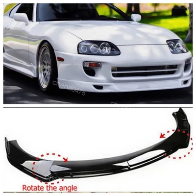 Fits 93-98 Toyota Supra V2 Front Bumper Lip Splitter Spoiler Kit Gloss Black Foto 1 de 4